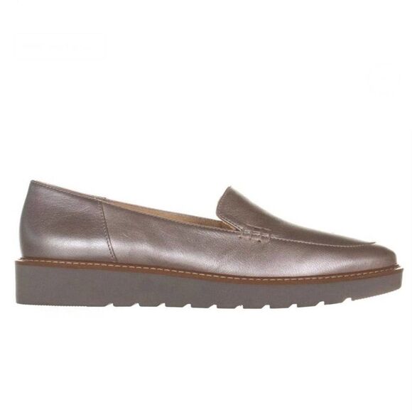 Naturalizer Women Auburn Closed Toe Oxfords In Silver Metallic Leather Size 7M - Picture 3 of 13